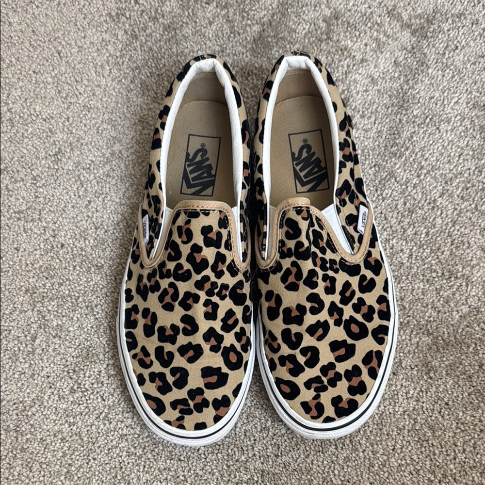 Vans Leopard Print Slip-On Sneakers